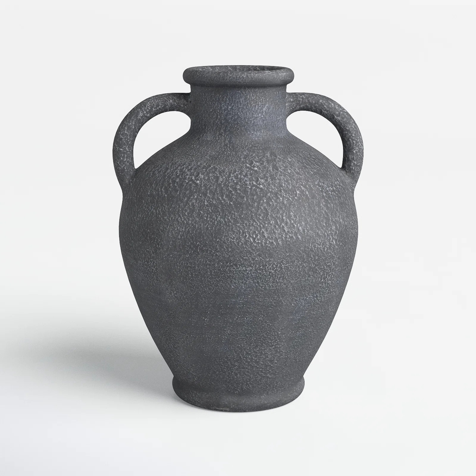 Ceramic Whitewashed Textured Amphora Decorative Vase with 2 Handles | Birch Lane