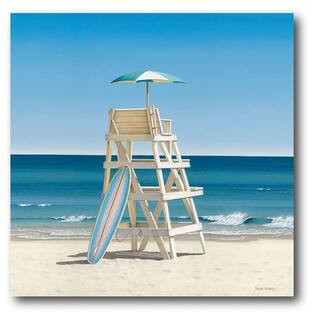 Courtside Market Lifeguard Stand Nature Gallery-Wrapped Canvas Wall Art 20 in. x 24 in., Multi Color | The Home Depot