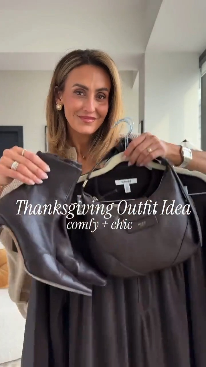 Comfy and chic for thanksgiving dinner! 🤎🍂 

Comment SHOP and I’ll send you a DM with links to shop! 

You won’t receive it if you’re not following me - but you can always shop the link in my bio if you prefer (that’s available for everyone!) 

Sizes xs on all pieces! 

#LTKSeasonal #LTKStyleTip #LTKHoliday