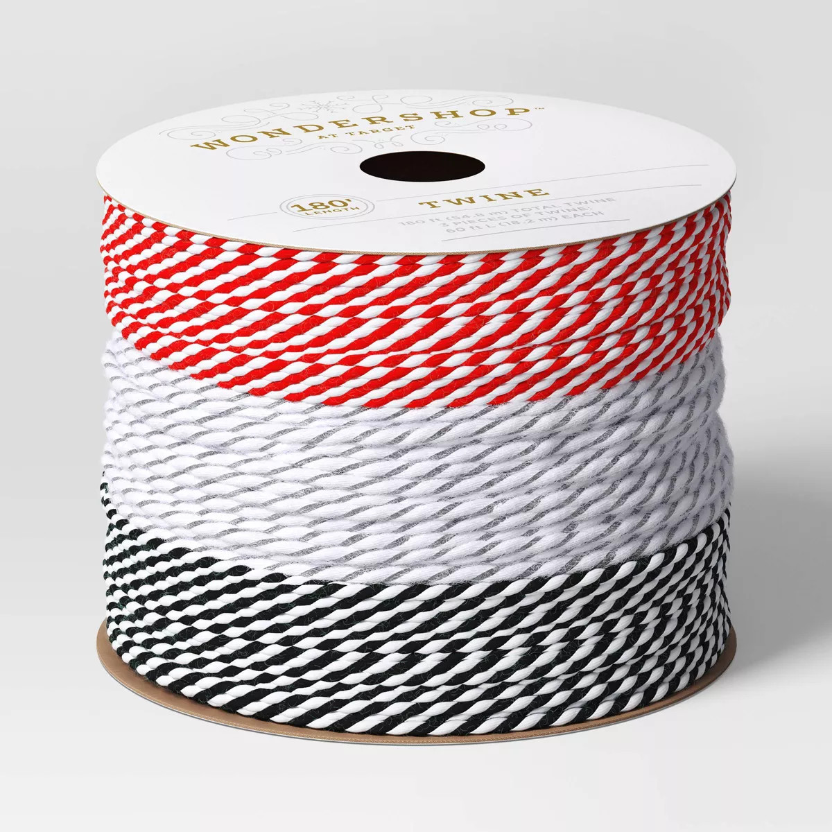 3 End Christmas Baker's Twine 180' Black/White/Red - Wondershop™ | Target