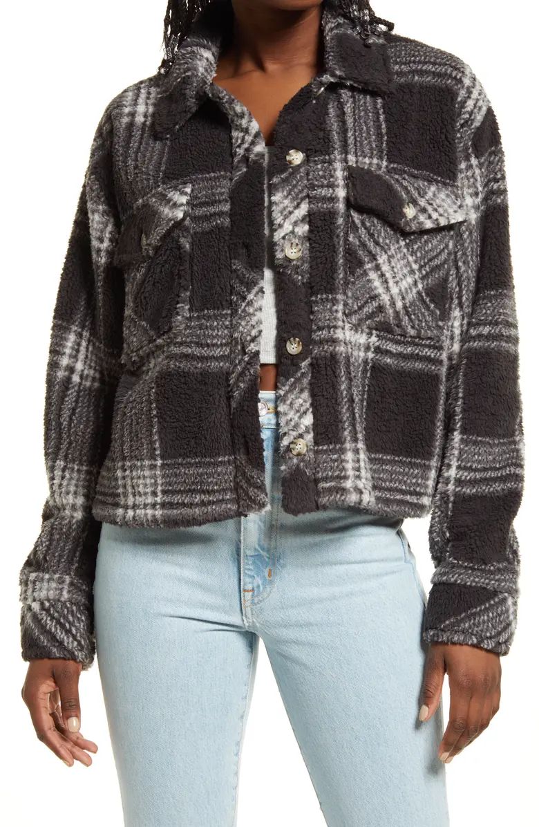 Crop Fleece Shirt Jacket | Nordstrom