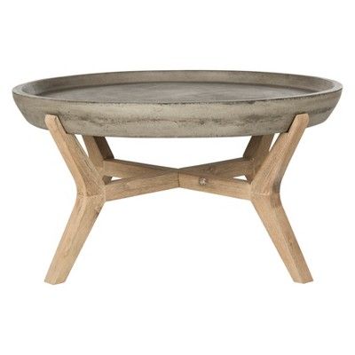 Wynn Round Coffee Table - Dark Gray - Safavieh | Target