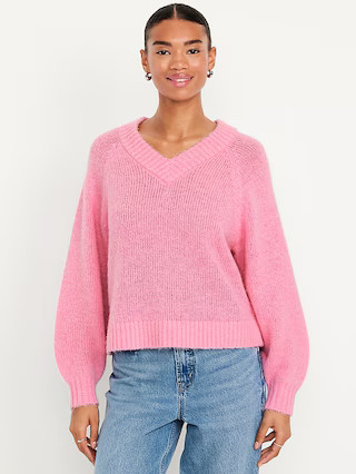 Cozy Cropped V-Neck Sweater | Old Navy (US)
