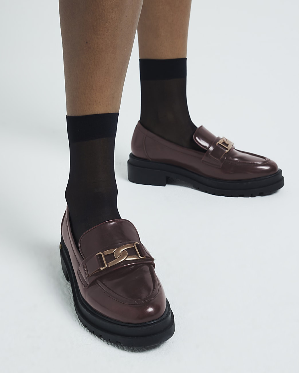 Red Trim Chunky Loafers | River Island (UK & IE)