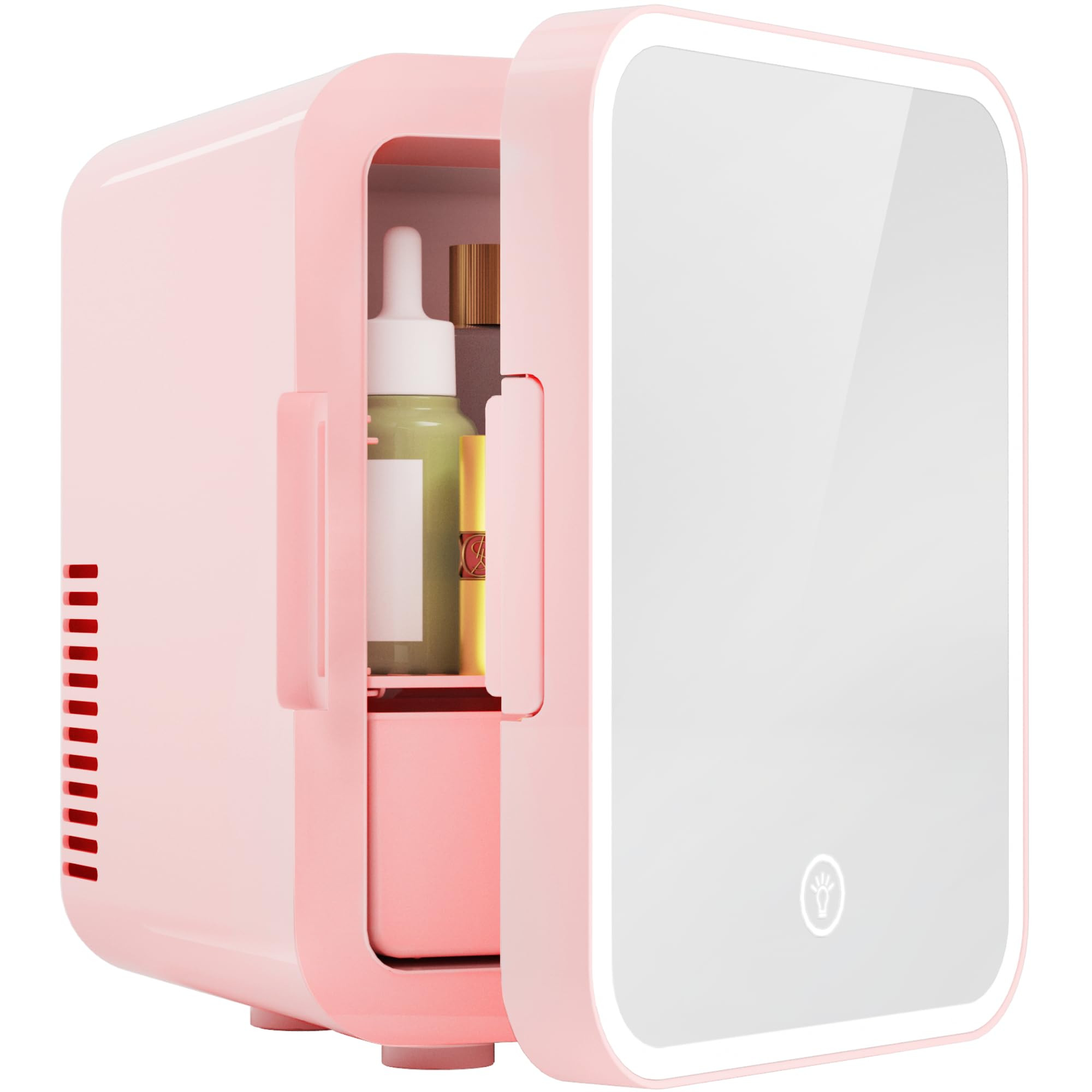 EUHOMY Mini Fridge, 5L AC/DC Small Refrigerator with Dimmable LED Mirror, Portable Cooler and War... | Amazon (US)