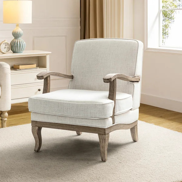 Amilio Upholstered Armchair with Solid Wood Legs | Wayfair North America