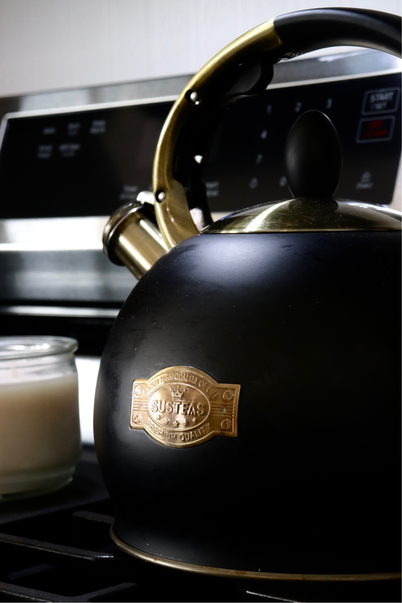 Vintage tea kettle, kitchen decor ideas, brass kitchen decor, cozy kitchen, vintage modern home. 

#LTKhome #LTKGiftGuide #LTKfindsunder50