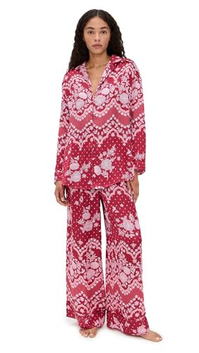 Free People, Women's, Dreamy Days Pajama Set, Cherry Combo, Large | Amazon (US)