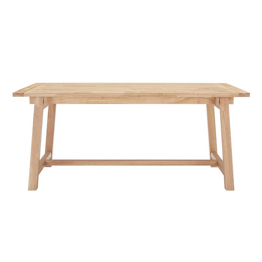 StyleWell Unfinished Wood Rectangular Trestle Table for 6 (68 in. L x 29.75 in. H) | The Home Depot