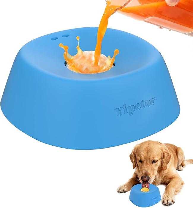Yipetor Slow Feeder Dog Bowls for Liquid Treat, Anti-Slip【Entertained Ball-in】 Bone Broth Dog... | Amazon (US)