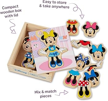 Melissa & Doug Disney Minnie Mouse Dress-Up Puzzle, 18 Pieces Mix and Match Outfits, Sorting & Ma... | Amazon (US)