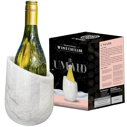 UMAID Marble Wine Chiller, Premium Wine Bottle Chiller & Champagne Cooler for Parties and Dinner, Keeps Wine & Beverages Cold, Holds Any 750ml Bottle, Ideal Gifts for the Bar & Wine Lovers | Amazon (US)