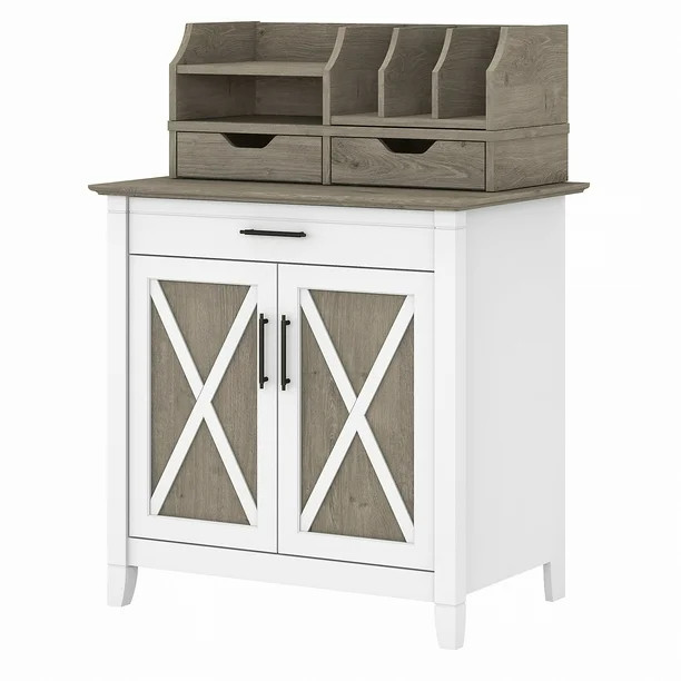 Bush Furniture Key West Secretary Desk with Storage and Desktop Organizers | Walmart (US)