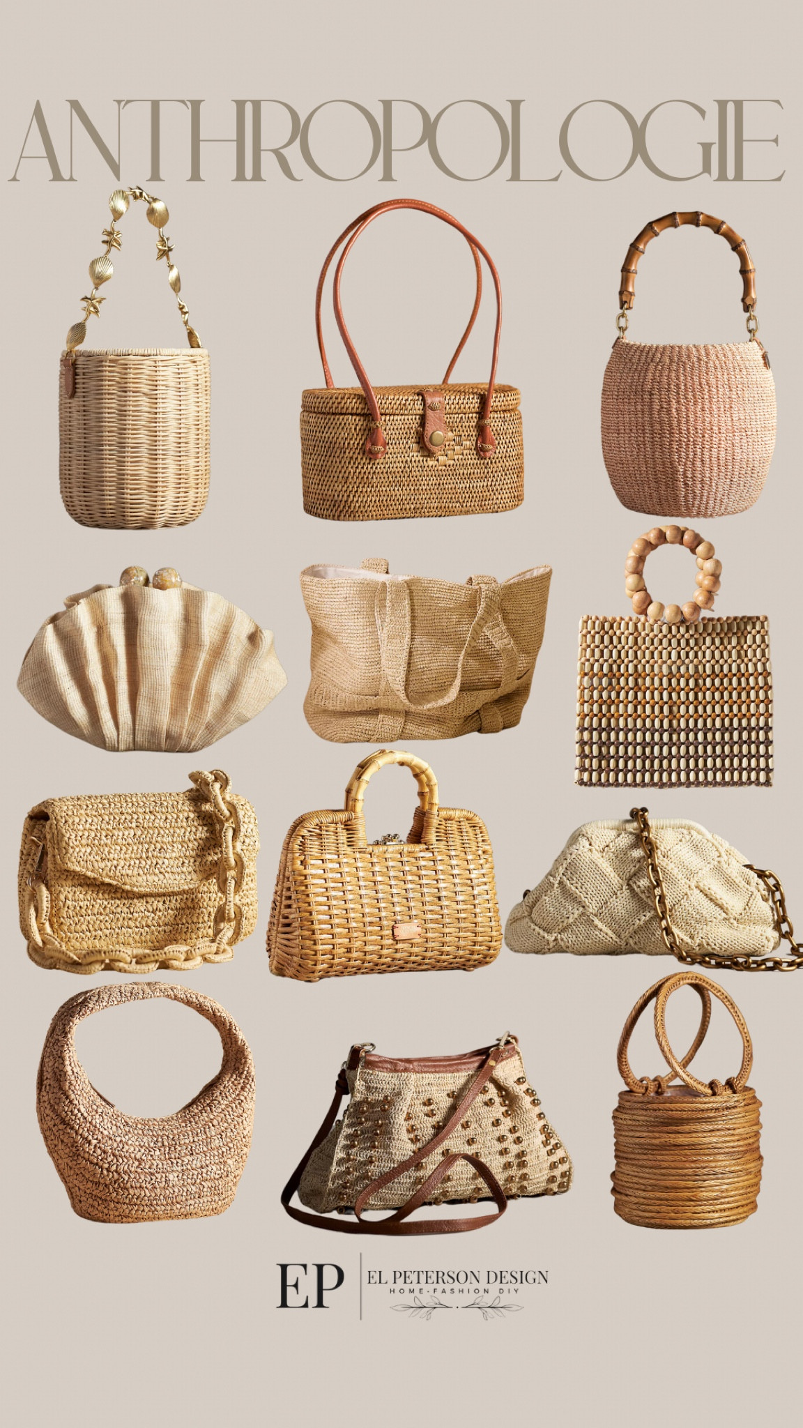 Anthropologie 
Purses
Straw purses
Tote bag 

#LTKStyleTip