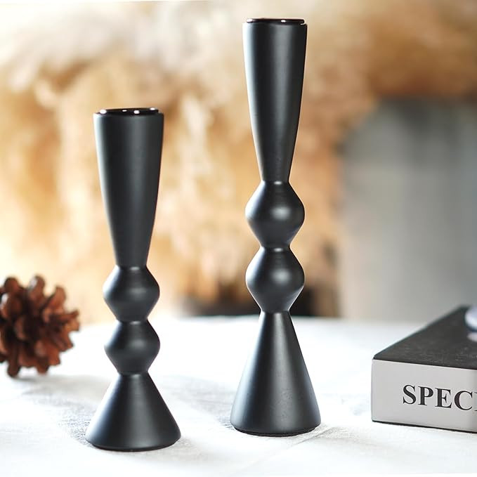 SDALI HOME Candle Holder 2 Taper Candle Holders Set,Black Candlestick Holders-Candle Sticks Holde... | Amazon (US)
