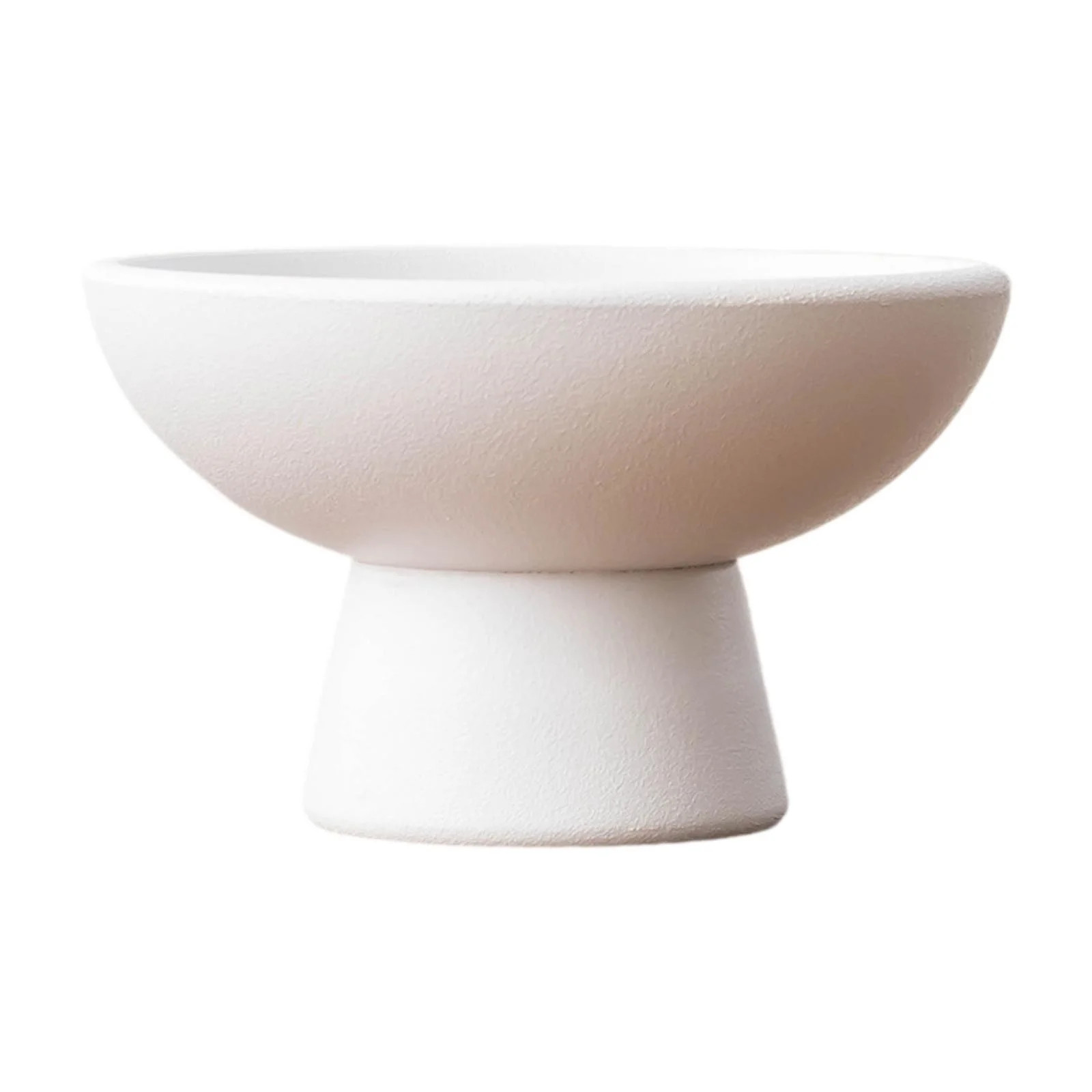 Vsenkes Round Ceramic Flowerpot Decorative Flower Bowl for Bookshelf Patio Farmhouse White | Walmart (US)