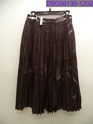 Women's Size XS Halogen X Atlantic Pacific Pleated Croc Faux Leather Midi Skirt | eBay US