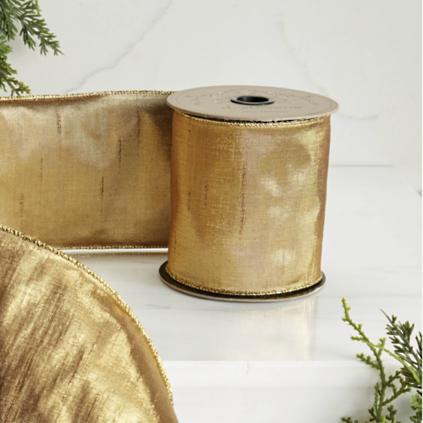 Antique Gilded Dupioni Ribbon | Frontgate