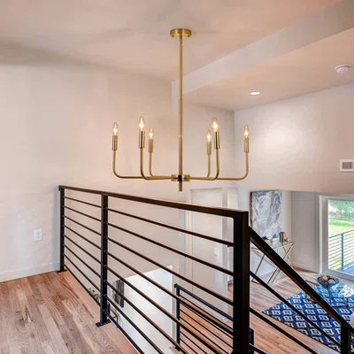 6 - Light 34" Candle Style Dimmable Wagon Wheel Chandelier | Wayfair North America