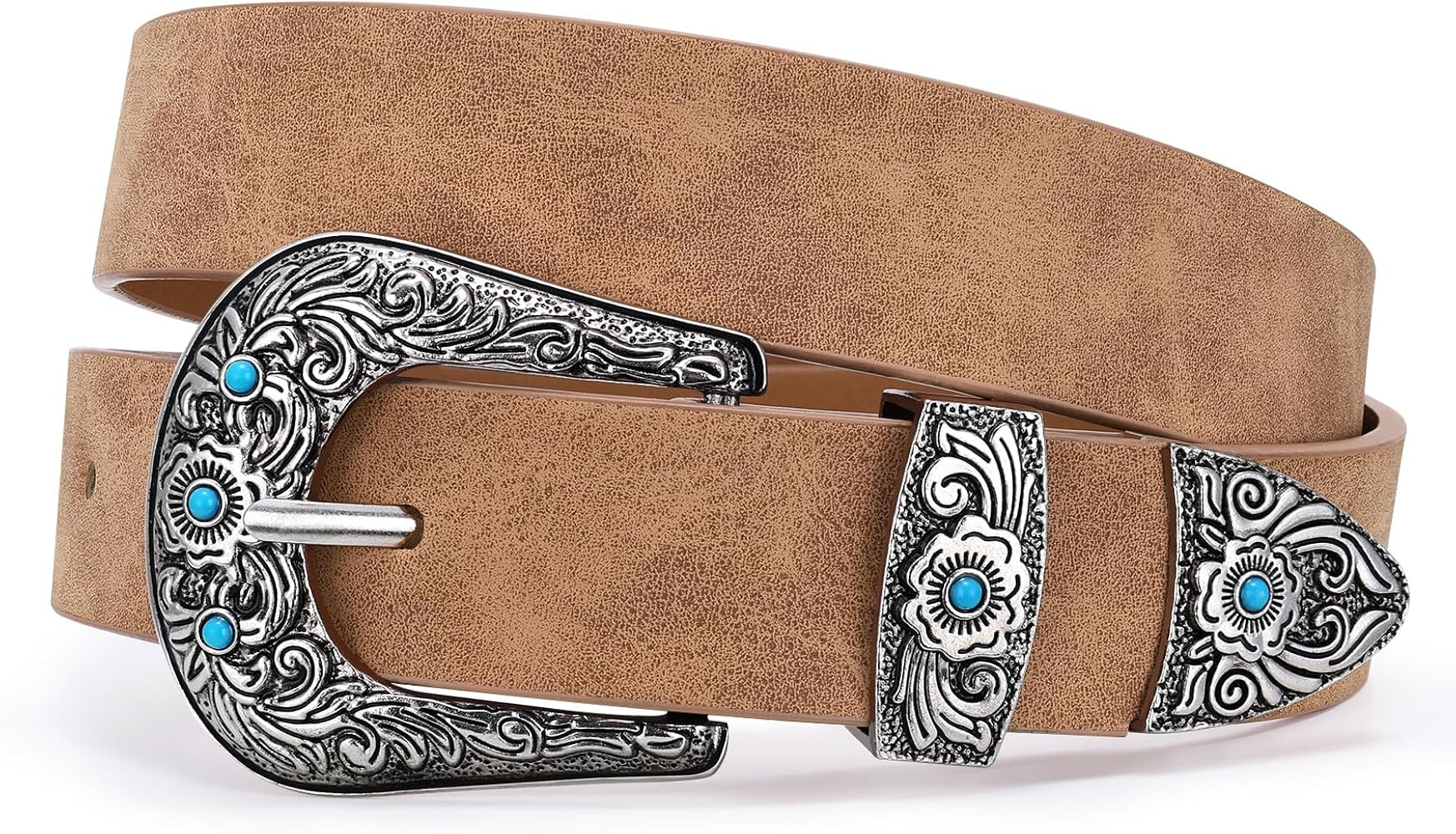 XZQTIVE Western Belt for Women, Cowgirl Cowboy Suede Leather Belt for Jeans Pants, Country Belts ... | Amazon (US)