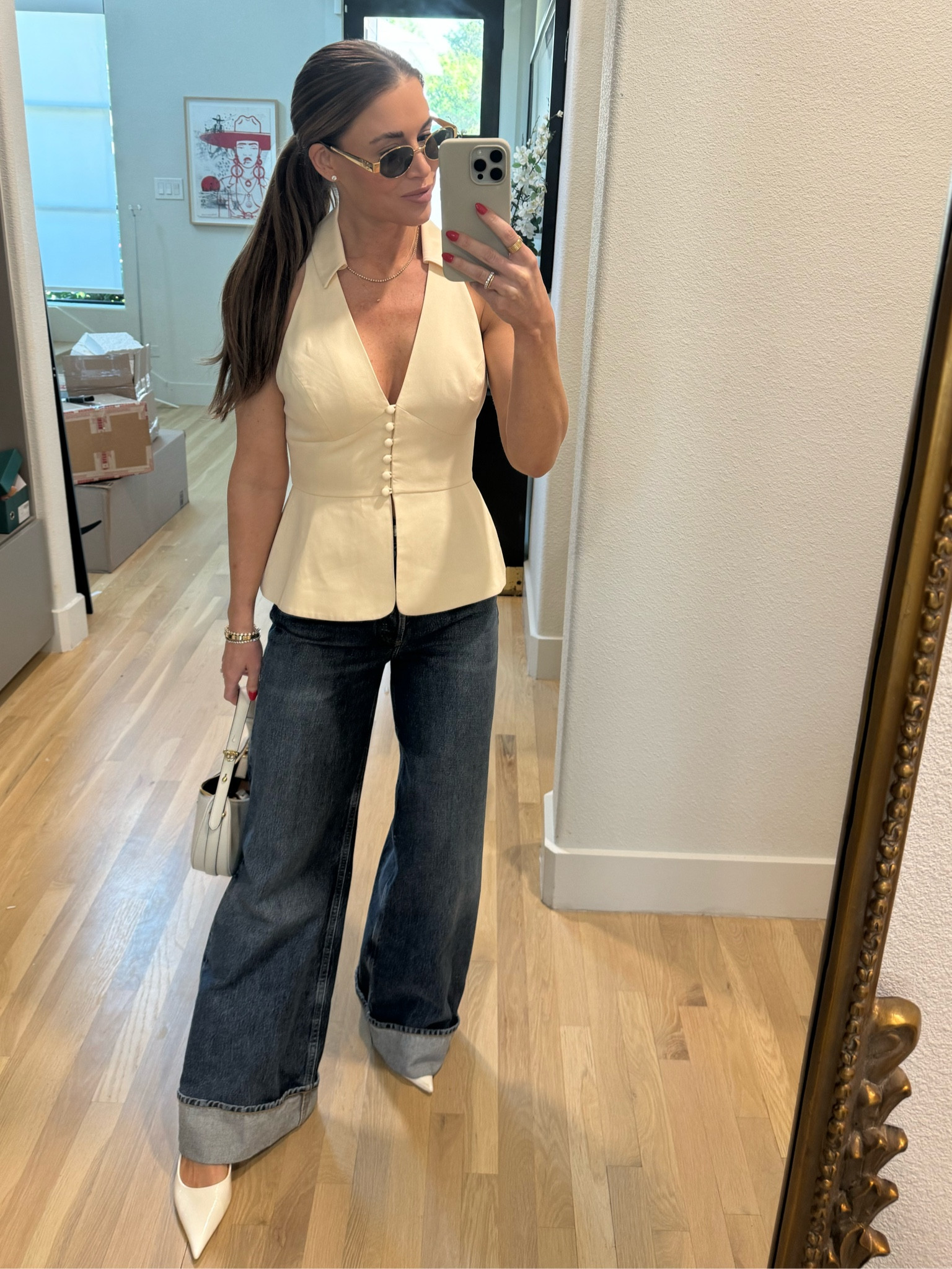 Cute new halter top - also comes in black’ wearing size 6. Jeans run big, I sized down! 

Agolde jeans, reformation, summer fashion, summer outfit, jeans, denim, summer tops

#LTKFindsUnder50 #LTKStyleTip #LTKFindsUnder100