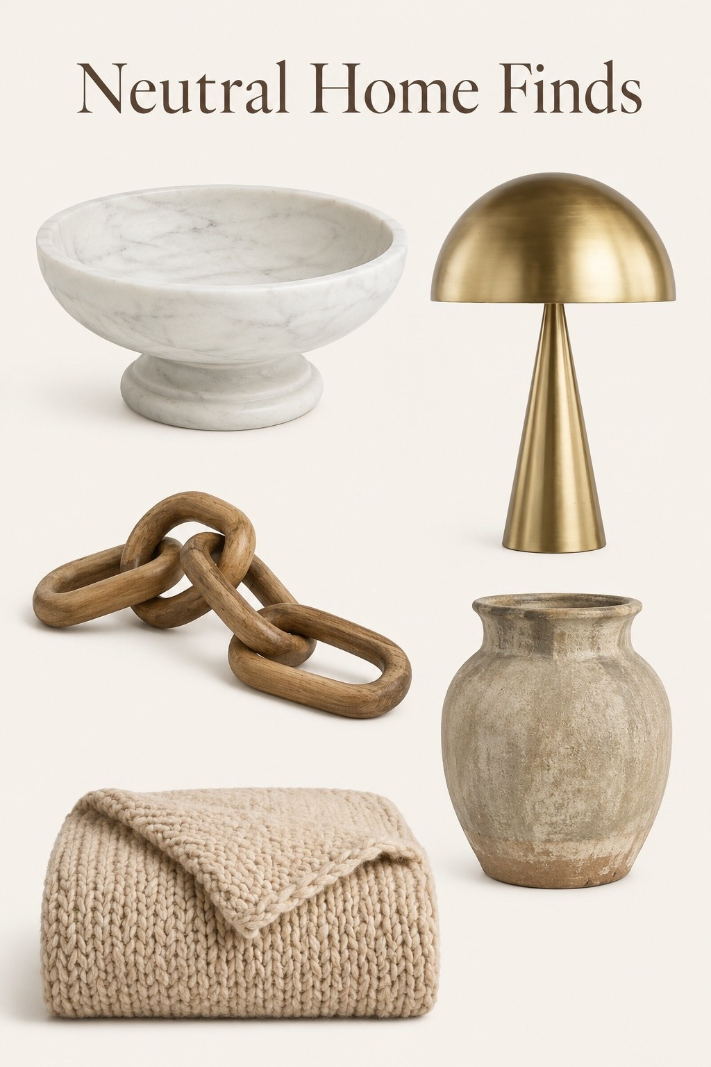 Neutral Designer Favorites for a Cozy, Collected Home

If you love warm, timeless interiors, these are the pieces I’d choose again and again. From a sculptural brass lamp and handcrafted vase to a marble bowl, chunky knit throw, and wood chain accent, every find adds texture and that elevated designer look without feeling overdone. These neutral home decor favorites are perfect for styling coffee tables, bookshelves, consoles, and cozy corners while creating a layered, modern organic home. Save this collection for your next home refresh.

#LTKHome #LTKSaleAlert