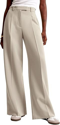 NIMIN Women Wide Leg Work Pants High Waisted Dress Trousers with Pockets | Amazon (US)