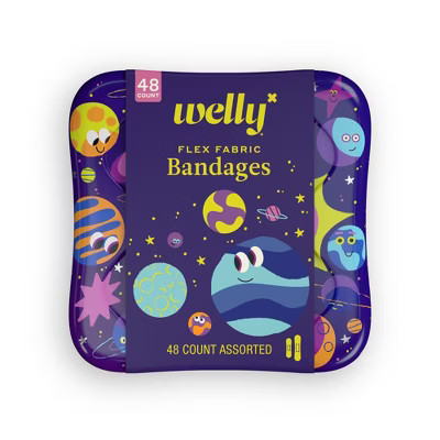 Welly Kids' Flex Fabric Bandages - Space - 48ct | Target