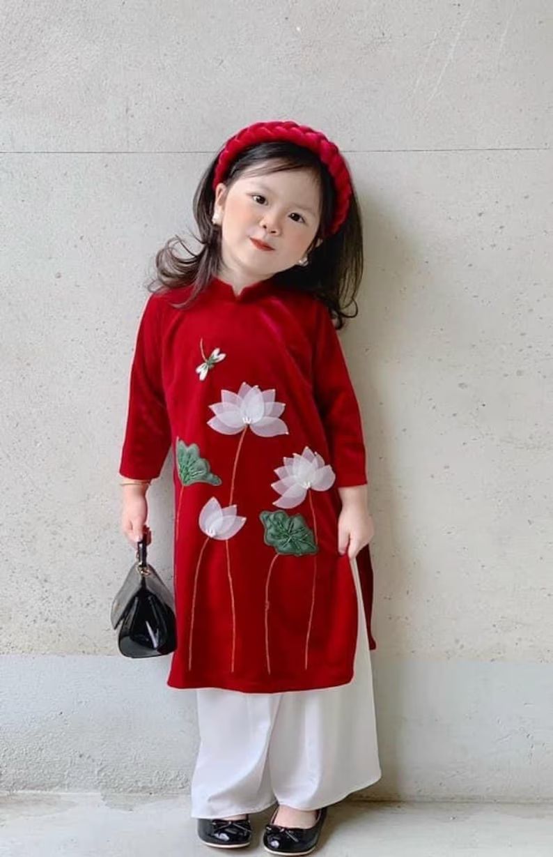 Vietnamese Traditional Long Dress for Girls Vietnamese Ao Dai - Etsy | Etsy (US)