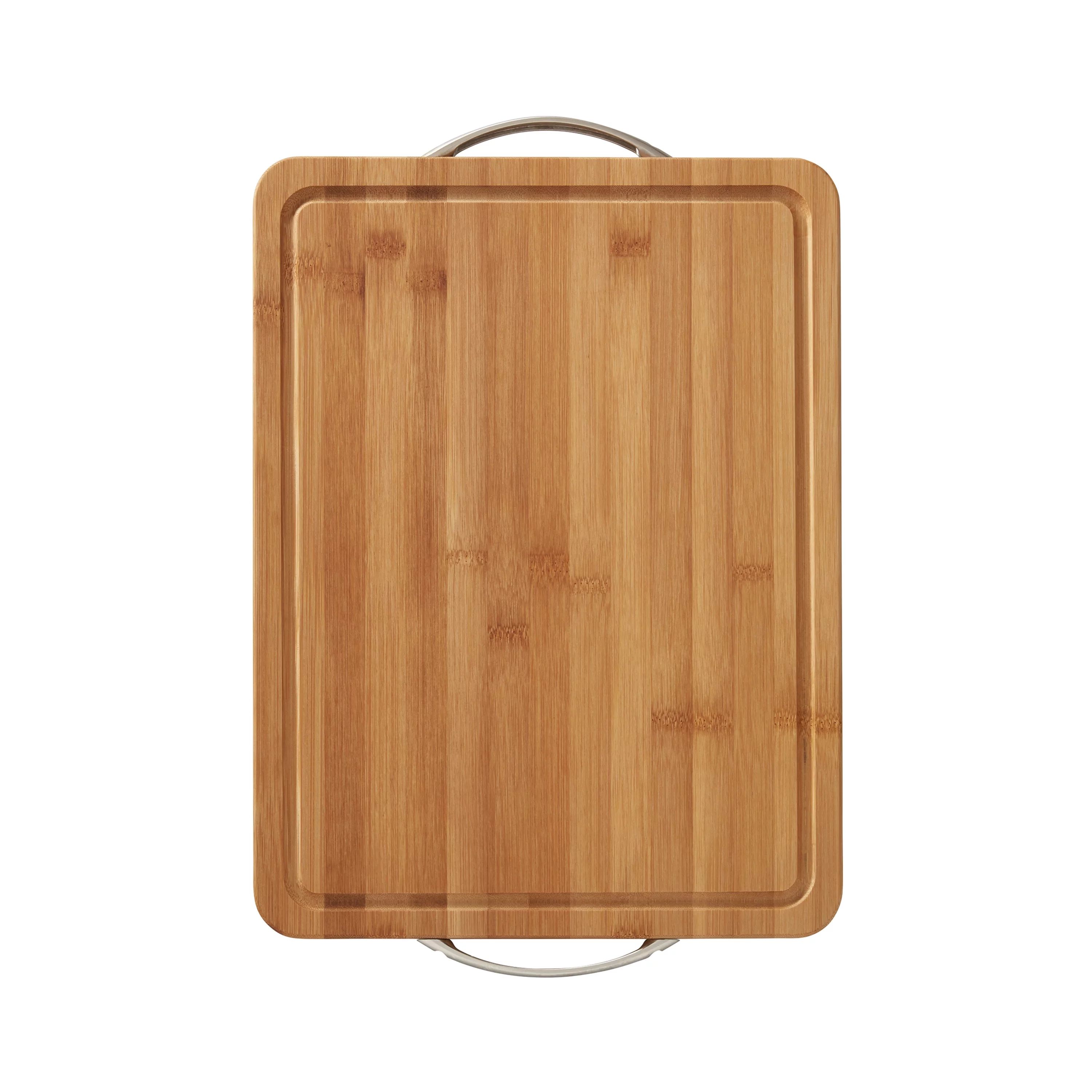 Farberware 12-inch x 16-inch Bamboo Cutting Board with Trench and Metal Handles - Walmart.com | Walmart (US)