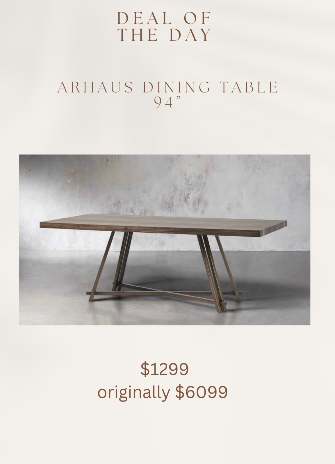 Arhaus dining table almost $5000 off in 94” size 🤯🤯🤯 the smaller, 84” size, is still $4299!!

#LTKFind #LTKsalealert #LTKhome