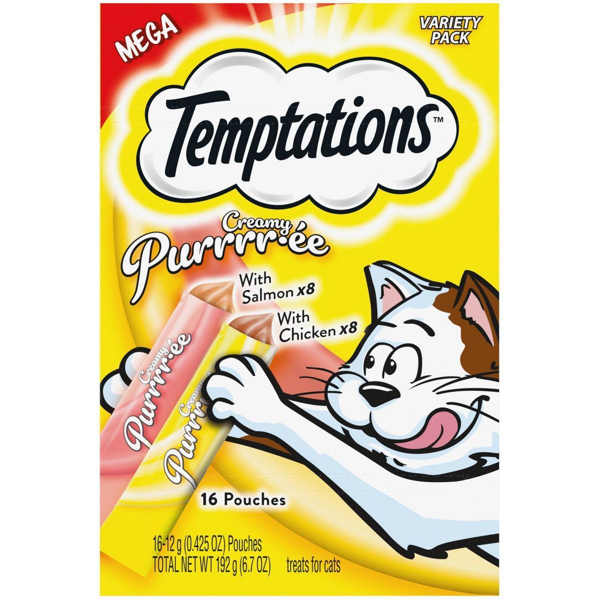 Temptations Creamy Puree with Chicken and Salmon Lickable Adult Cat Treats Variety Pack - 16ct | Target