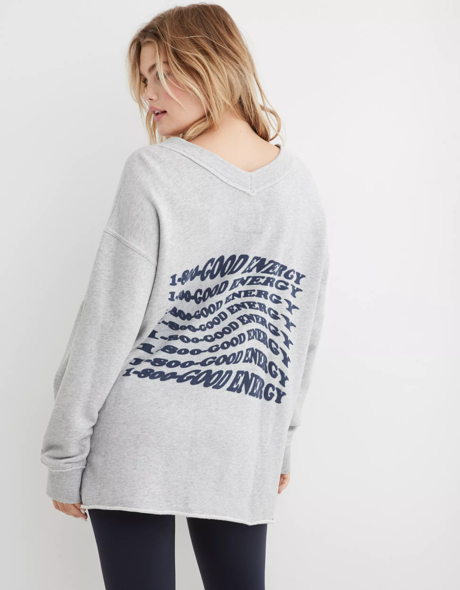 Aerie Wonder V-Neck Sweatshirt | Aerie