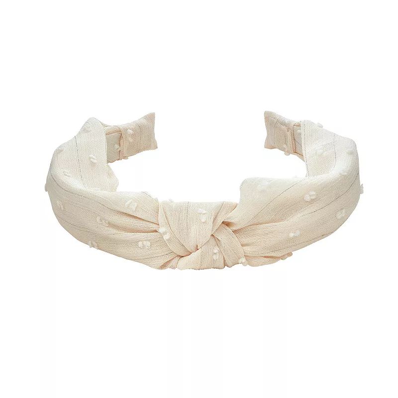 Textured Polka Dots Top Knot Headband, White | Kohl's