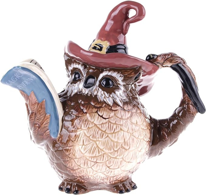 Blue Sky Ceramic, 10" x 6" x 9.25" Halloween Witch Owl Teapot, Multi | Amazon (US)