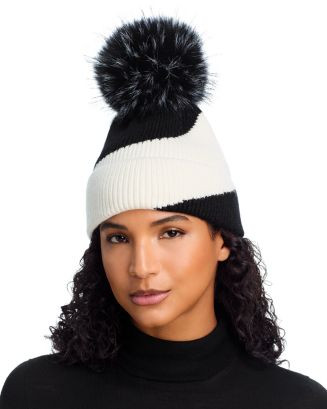 Faux Fur Pom Pom Knit Hat | Bloomingdale's (US)