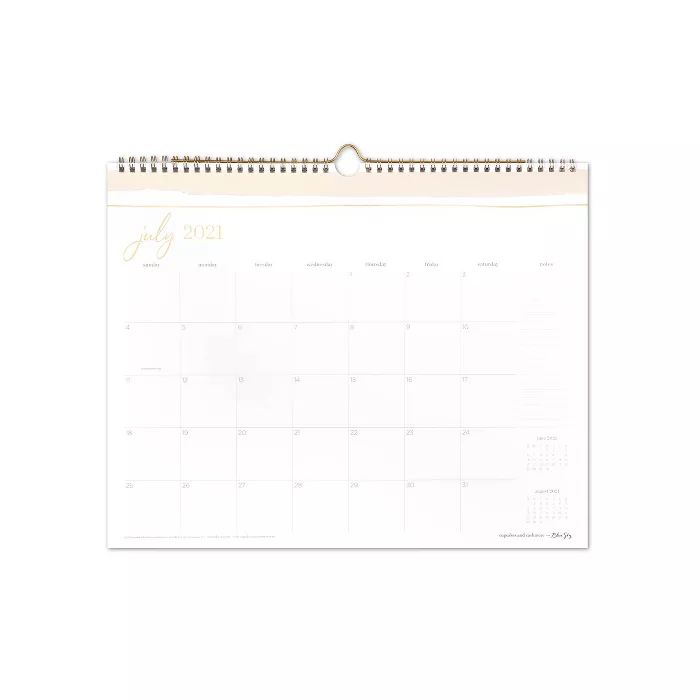 2021 Wall Calendar 15" x 12" Peach Stripes - cupcakes and cashmere for Blue Sky | Target