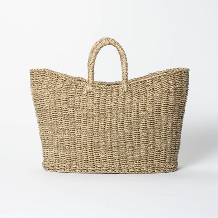 19" x 9" x 16" Tapered Oval Seagrass Basket Natural - Threshold™ designed with Studio McGee | Target