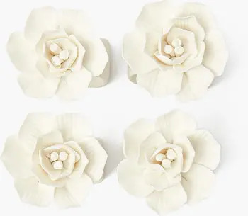 White Fiore Porcelain Napkin Rings | Nordstrom