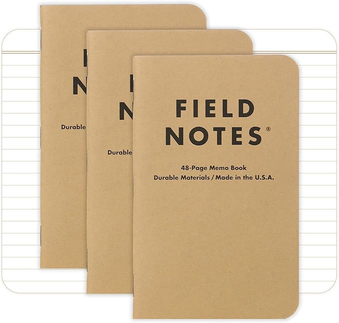 Field Notes: Original Kraft 3-Pack - Ruled Paper Memo Books - Lined 48 Page Pocket Notebooks - 3.... | Amazon (US)