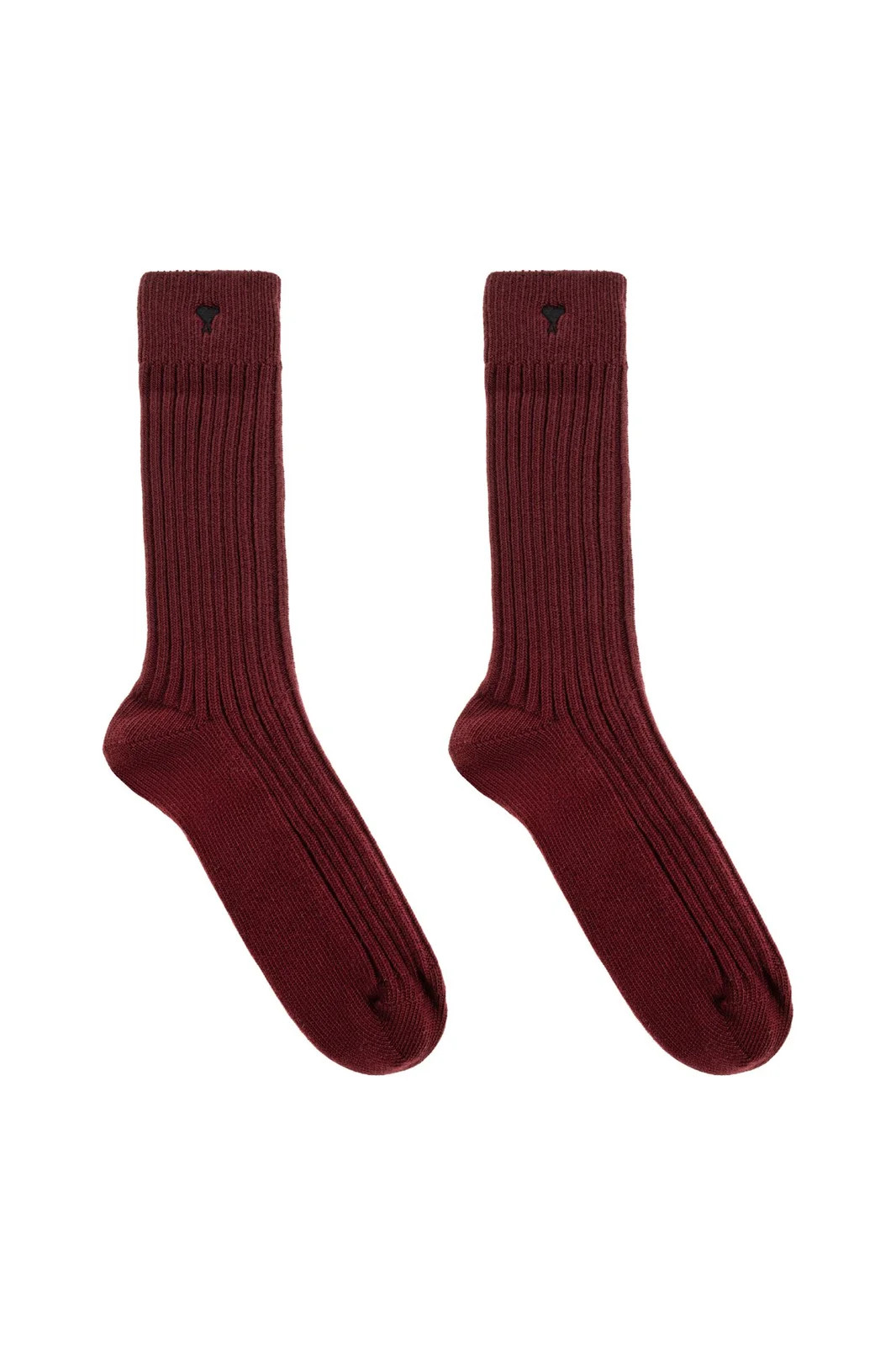 AMI Paris Ribbed Heart-Embroidered Long Socks | Cettire Global
