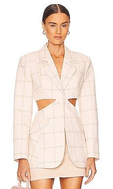 Significant Other Georgia Check Blazer in Almond Check from Revolve.com | Revolve Clothing (Global)