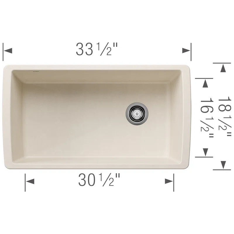 Diamond SILGRANIT 33.5" L x 18.5" W Super Single Undermount Kitchen Sink | Wayfair North America