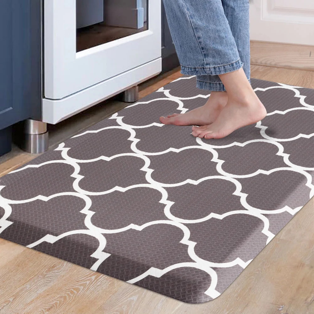 Carvapet Contemporary Moroccan Trellis Brown Kitchen Mat, 17.3 in x 28 in - Walmart.com | Walmart (US)