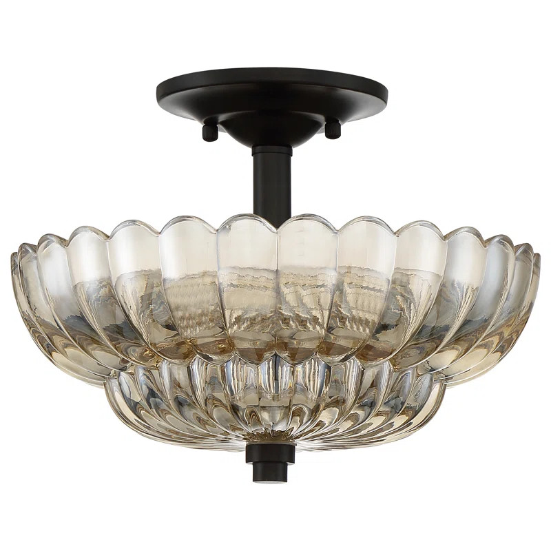 Alaina Glass Semi Flush Mount | Wayfair North America