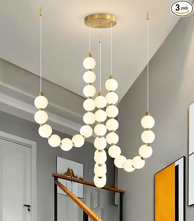 Modern Chandeliers LED Dimmable Light Acrylic Balls Ceiling Pendant Lighting for Living Room Dini... | Amazon (US)