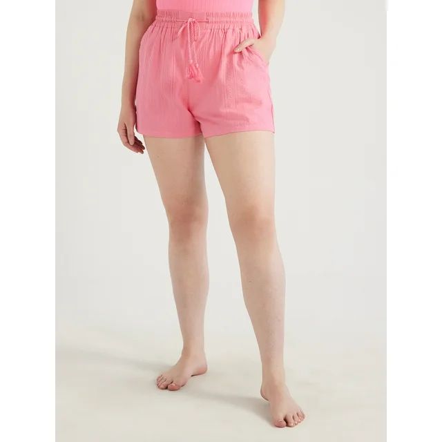 Time and Tru Women's and Women's Plus Cotton Pull On Coverup Shorts, Sizes XS-3X | Walmart (US)