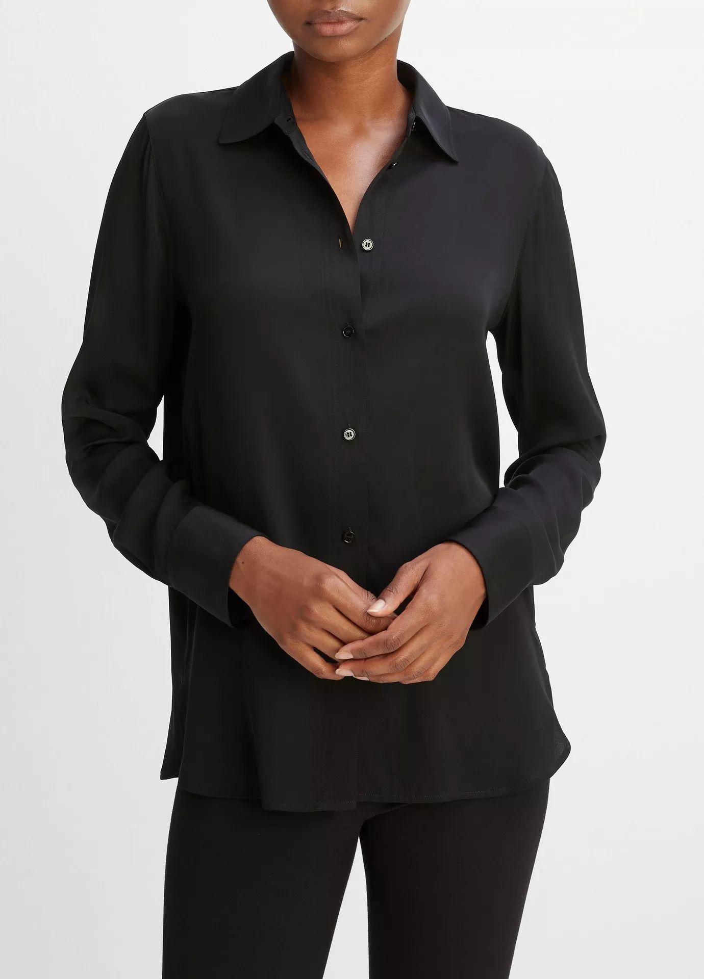 Slim Fitted Stretch-Silk Blouse | Vince LLC