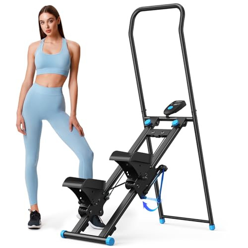 MERACH Stair Stepper for Home Gym Exercise, New Version Vertical Climber Machine for Full-Body Workout, Compact Folding Cardio Exercise Climber with Extended Step Range, Adjustable Handlebar & Pedals | Amazon (US)