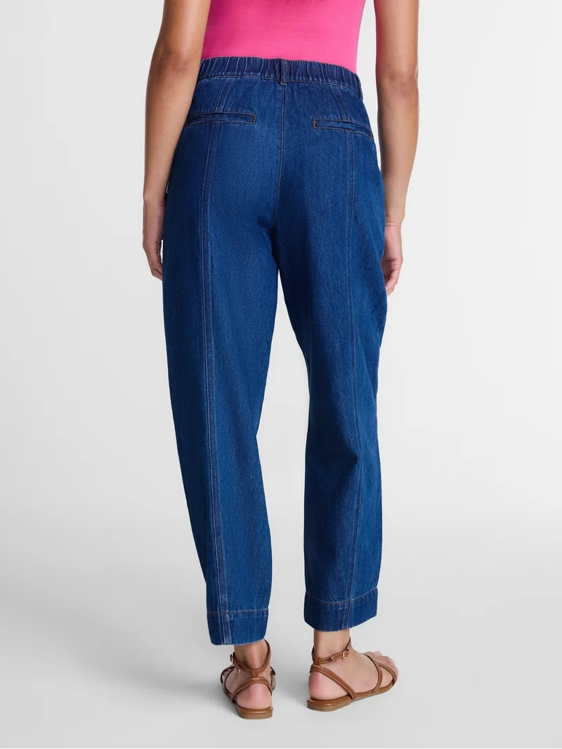 Time and Tru Women's High Rise Drapey Barrel Jeans, 28" Inseam, Sizes XS-XXXL - Walmart.com | Walmart (US)